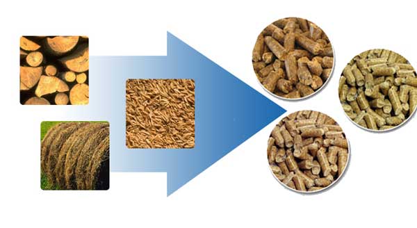 biomass pellets and raw materials