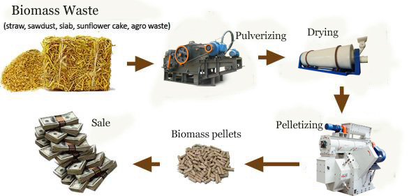 complete biomass pellet line]