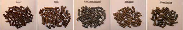 different wood pellets